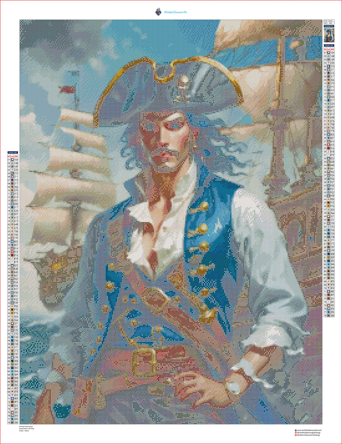 The Pirate by netta_d - Premium Diamond Painting kit 60x80cm