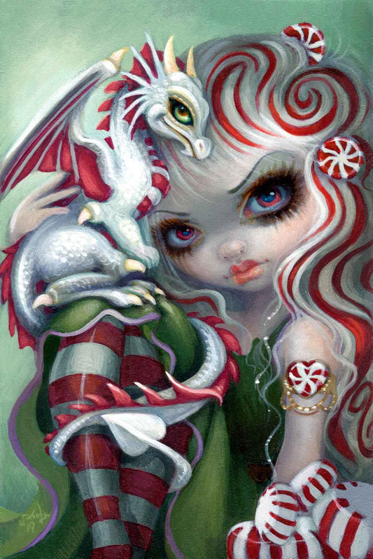 Peppermint Dragonling by Jasmine Becket Griffith - Premium Diamond Painting Kit 50x75 cm