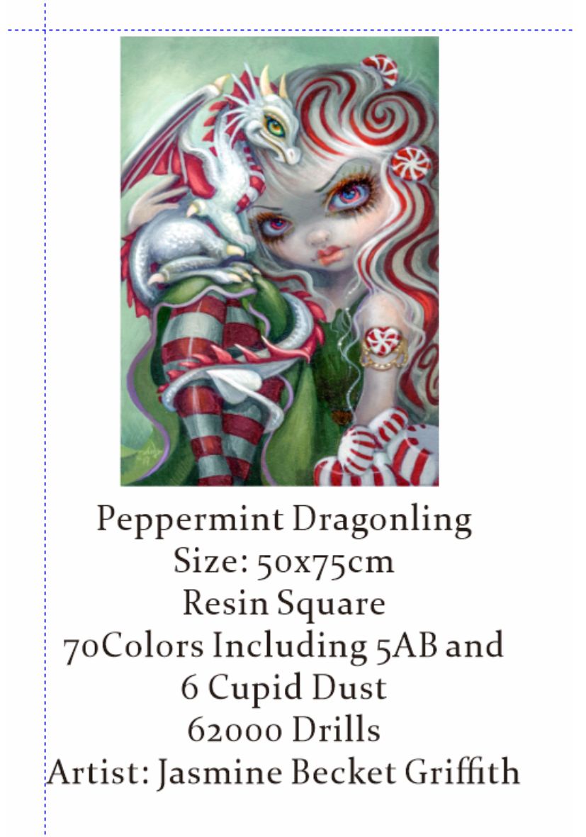 Peppermint Dragonling by Jasmine Becket Griffith - Premium Diamond Painting Kit 50x75 cm