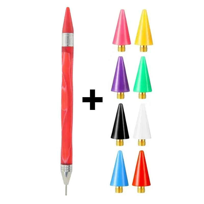 Dual-Ended Wax Pen for Diamond Painting + 8 Wax Tips - Suitable for mini diamonds