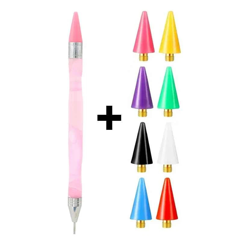 Dual-Ended Wax Pen for Diamond Painting + 8 Wax Tips - Suitable for mini diamonds
