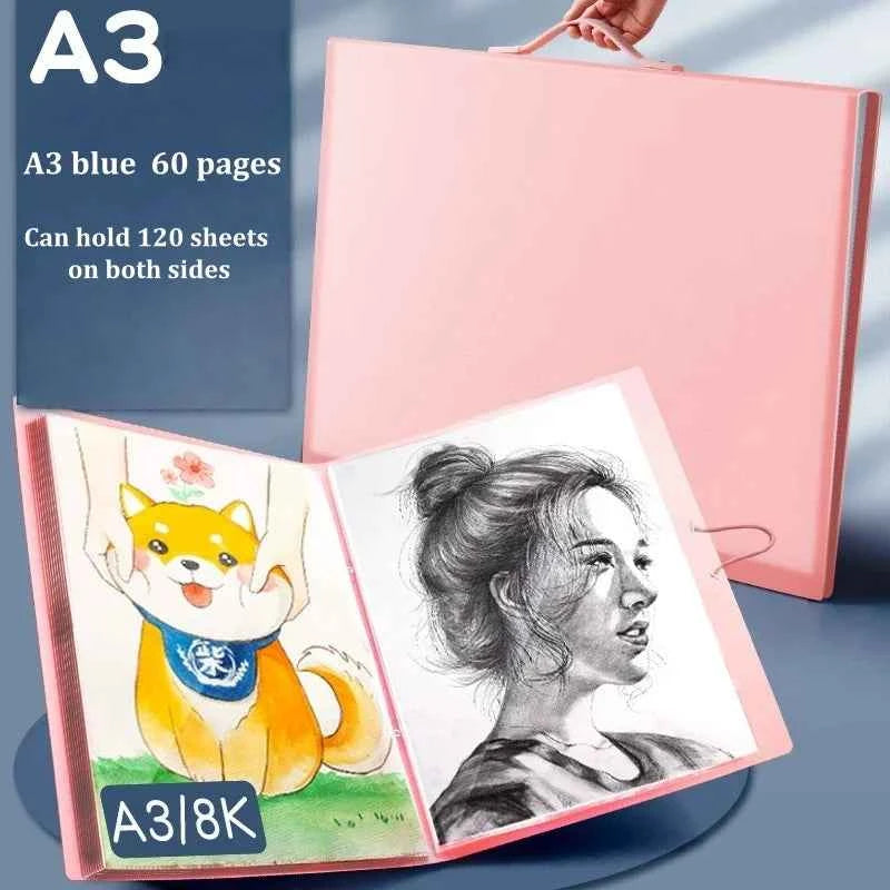 A3 Storage Portfolio with handle, 30 or 60 pages
