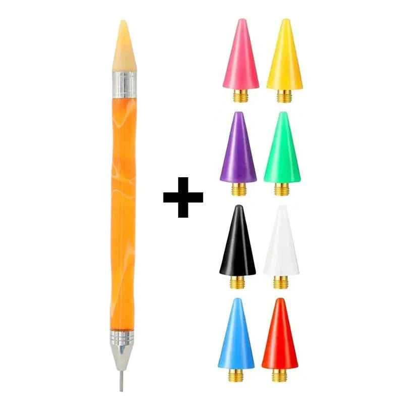 Dual-Ended Wax Pen for Diamond Painting + 8 Wax Tips - Suitable for mini diamonds