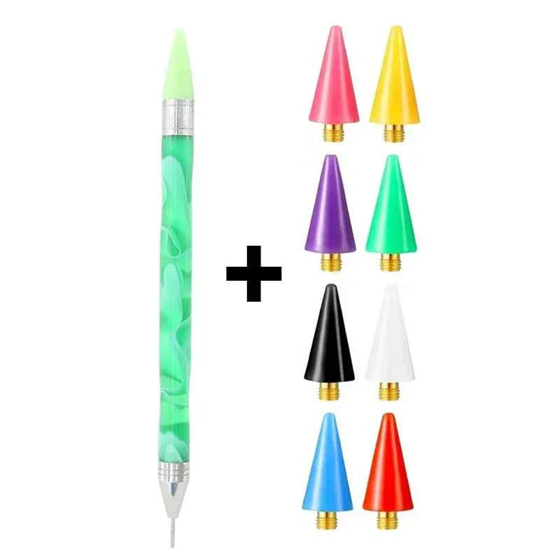 Dual-Ended Wax Pen for Diamond Painting + 8 Wax Tips - Suitable for mini diamonds