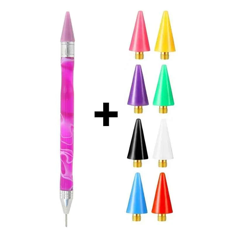 Dual-Ended Wax Pen for Diamond Painting + 8 Wax Tips - Suitable for mini diamonds