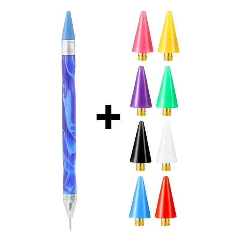 Dual-Ended Wax Pen for Diamond Painting + 8 Wax Tips - Suitable for mini diamonds