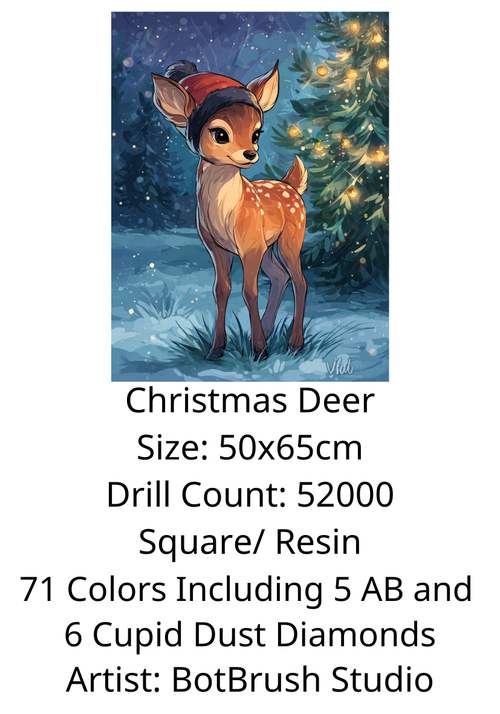 Christmas Deer - Premium Diamond Painting kit 50x65cm