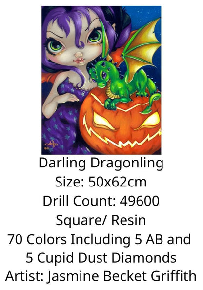 Darling Dragonling 2 by Jasmine Becket Griffith - Premium Diamond Painting kit 50x62cm