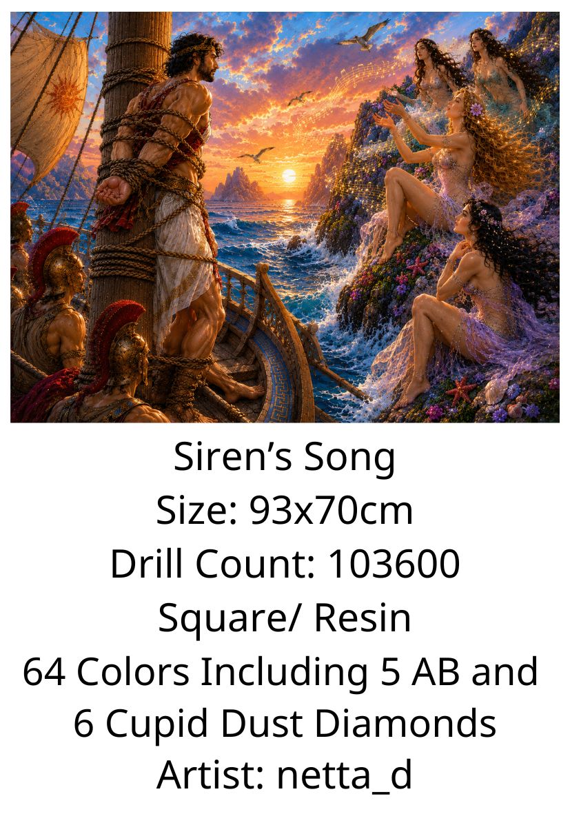 Siren's Song by netta_d - Handcharted Premium Diamond Painting Kit 93x70cm - Square Diamonds