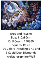 Eros and Psyche – Exclusive Premium Square Diamond Painting Kit | Licensed Josephine Wall Artwork