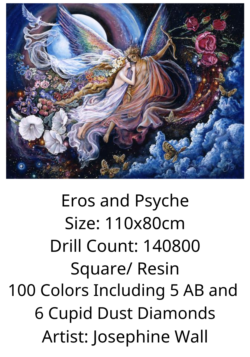 Eros and Psyche – Exclusive Premium Square Diamond Painting Kit | Licensed Josephine Wall Artwork