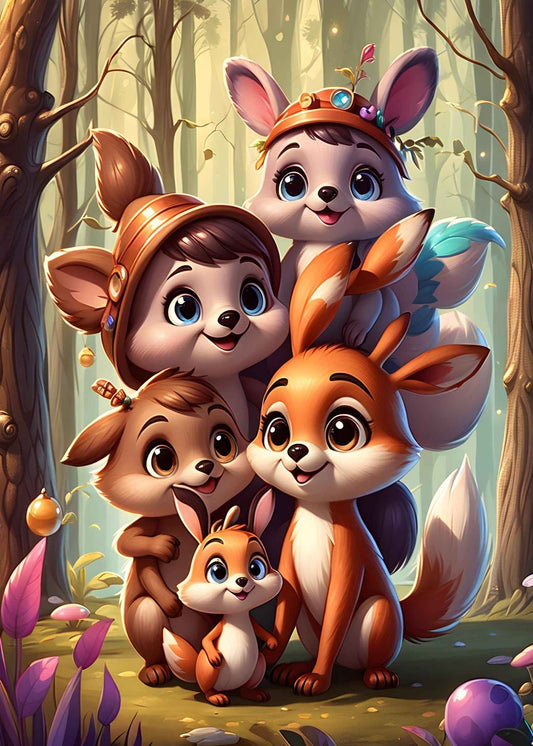Shipped from EU - Made to Order -  Forest Friends – 40x50cm Diamond Painting Kit