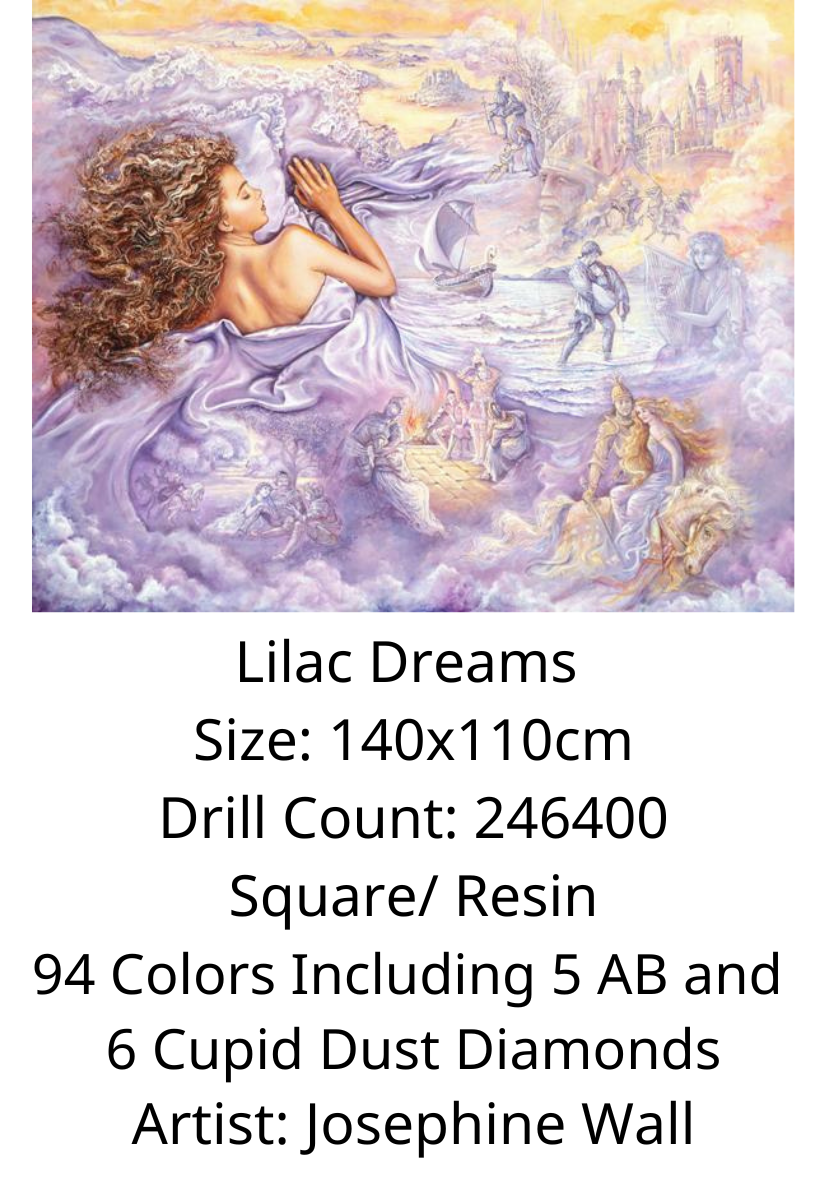 Lilac Dreams – Exclusive Premium Square Diamond Painting Kit | Licensed Josephine Wall Artwork